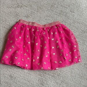 Girls Isaac Mizrahi Pink Skirt with Gold Hearts